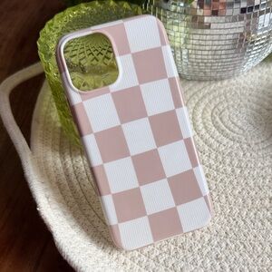 Velvet Caviar Tan and White Checkered Phone Case - iPhone 12 Pro